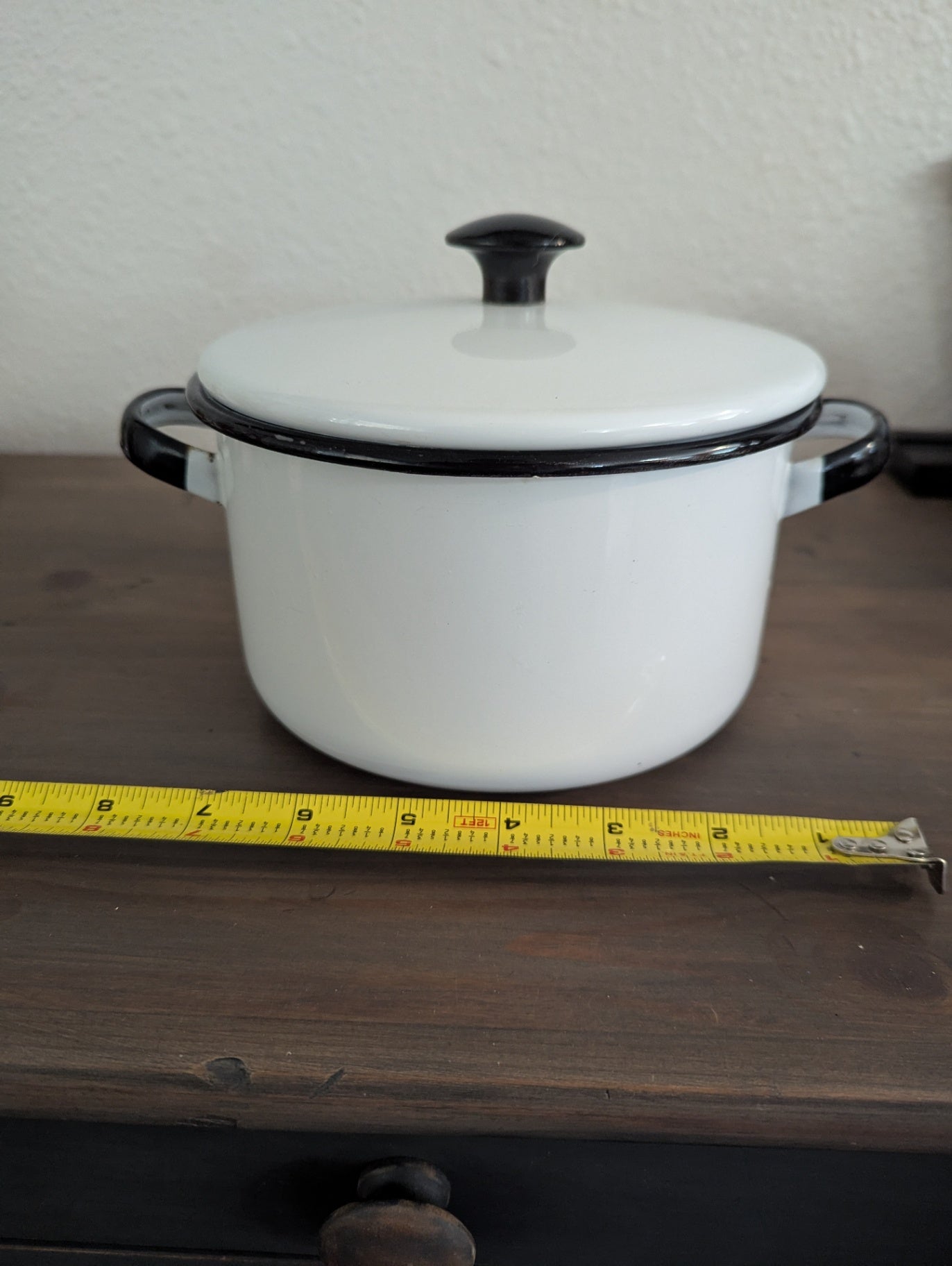 Vtg. Enamel Ware Small Stock Pot