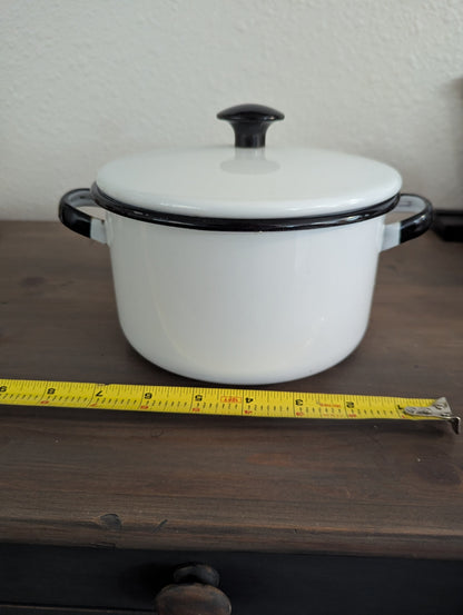 Vtg. Enamel Ware Small Stock Pot