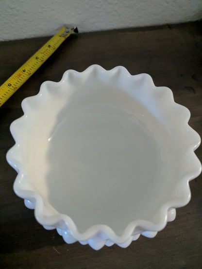 RARE Fenton Lg. Hobnail Milk Glass Covered Dish