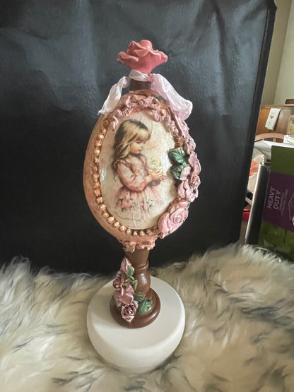 Designer little girl egg. 9inch high