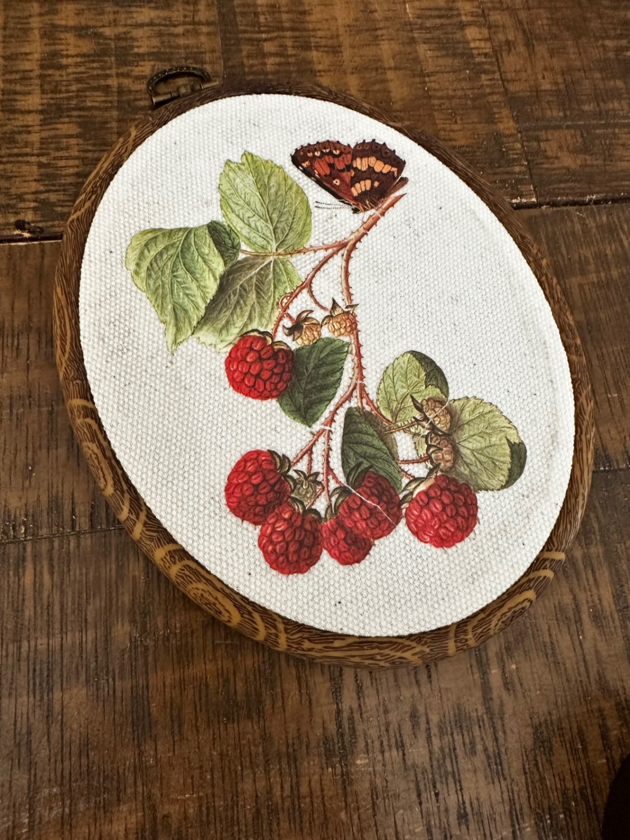 Frame with raspberries 