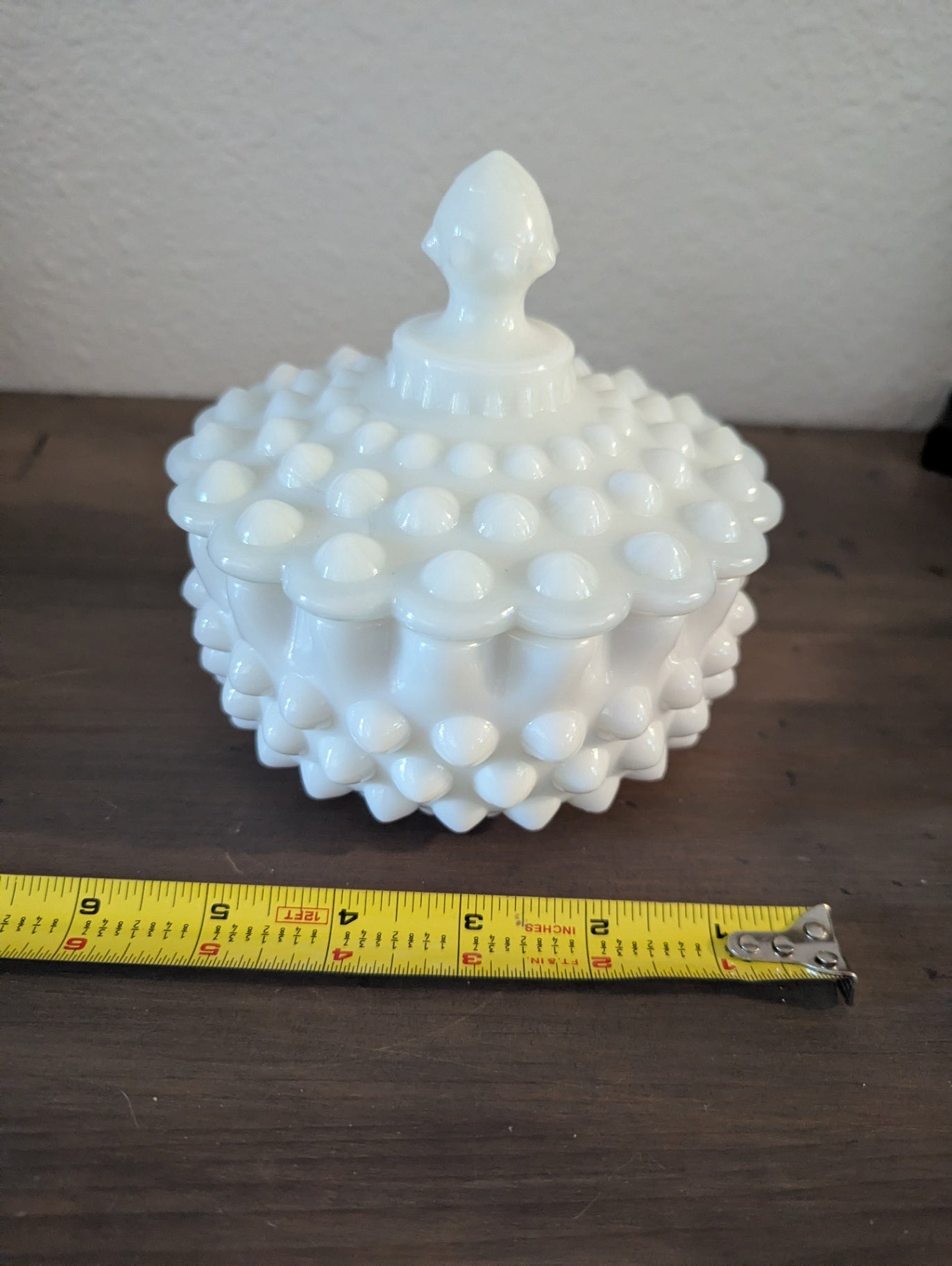 RARE Fenton Lg. Hobnail Milk Glass Covered Dish