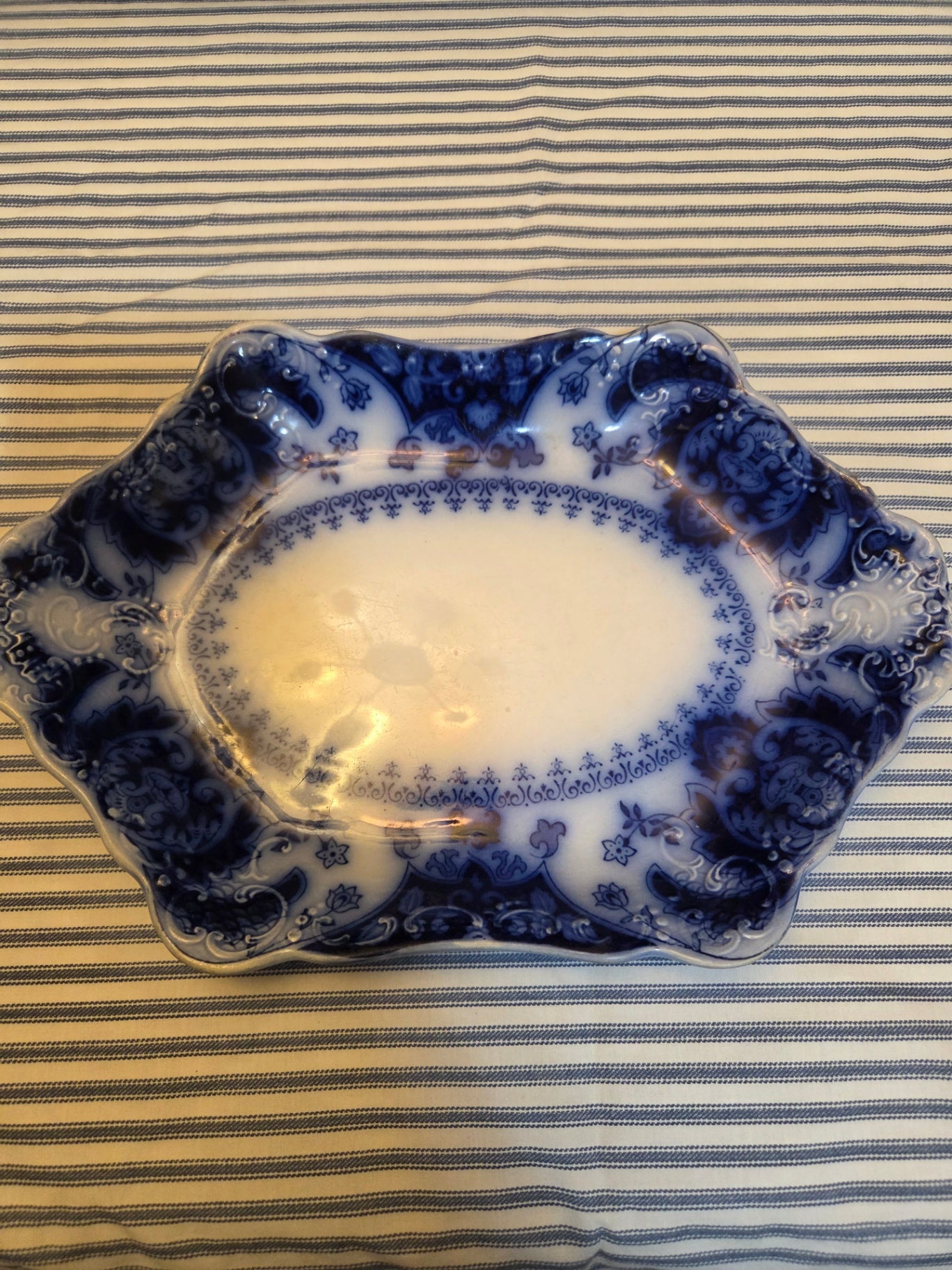1880's flow blue platter