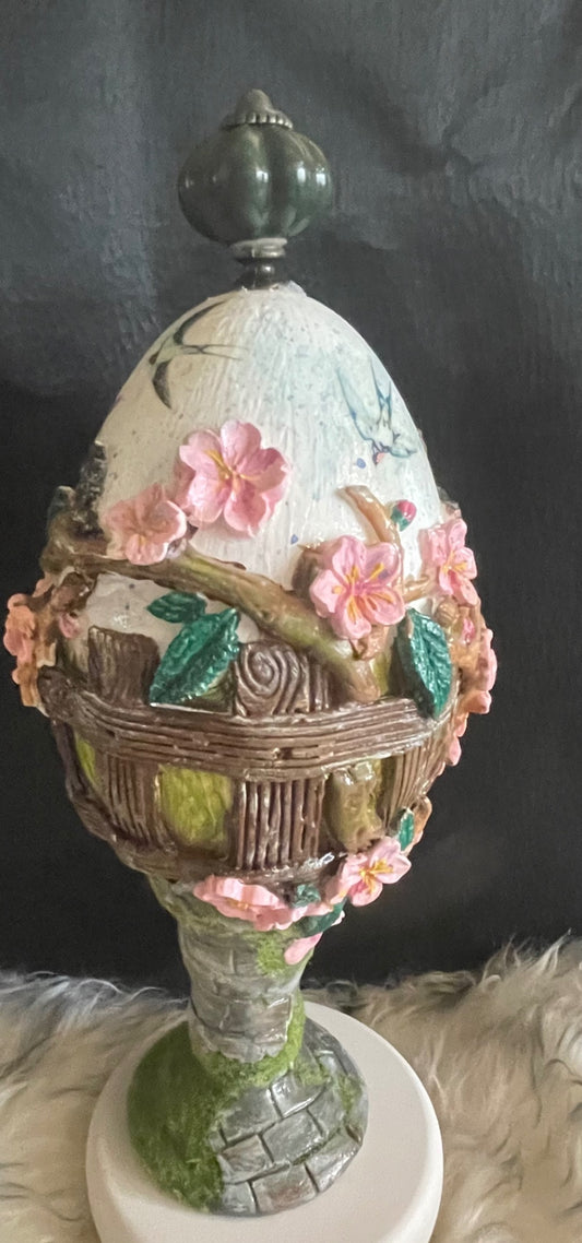 Cottage style decorative egg 9inch high