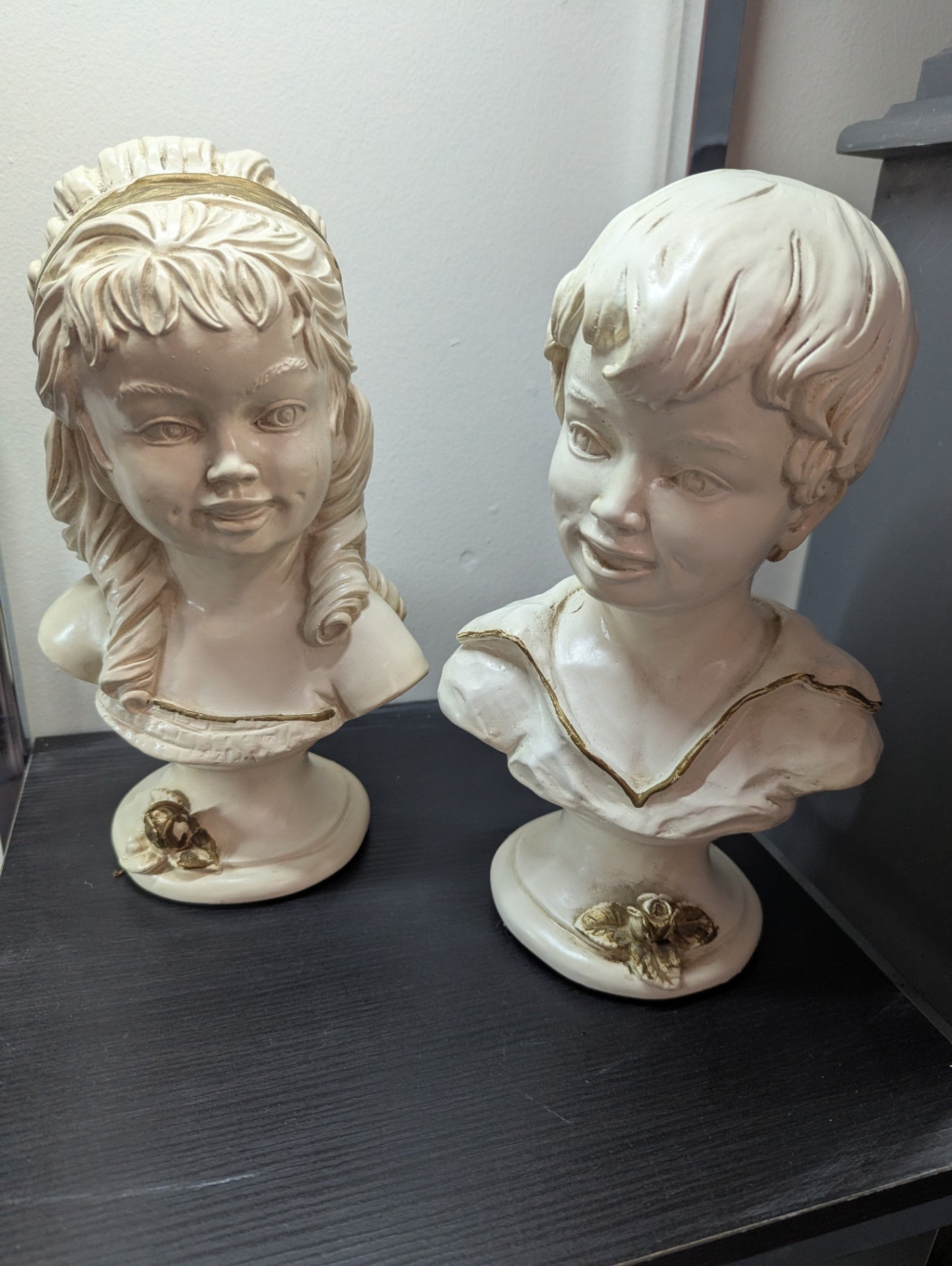 1950's Universal Statuary Corp. Boy & Girl Busts