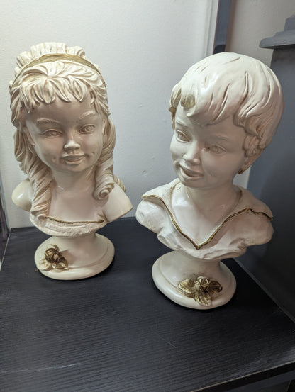 1950's Universal Statuary Corp. Boy & Girl Busts