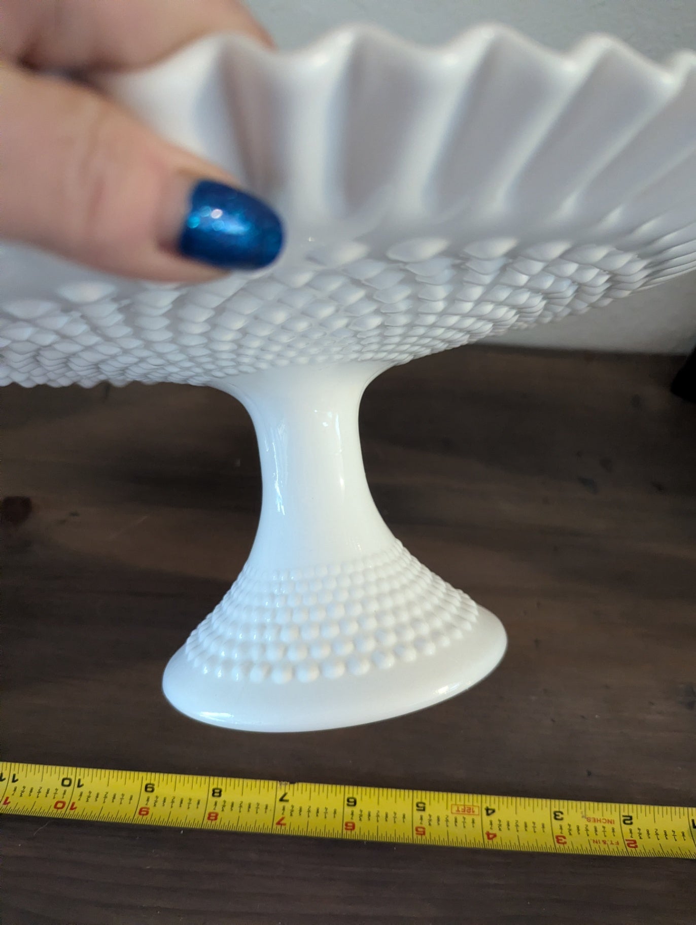 Stunning Fenton Milk Glass Cake Stand