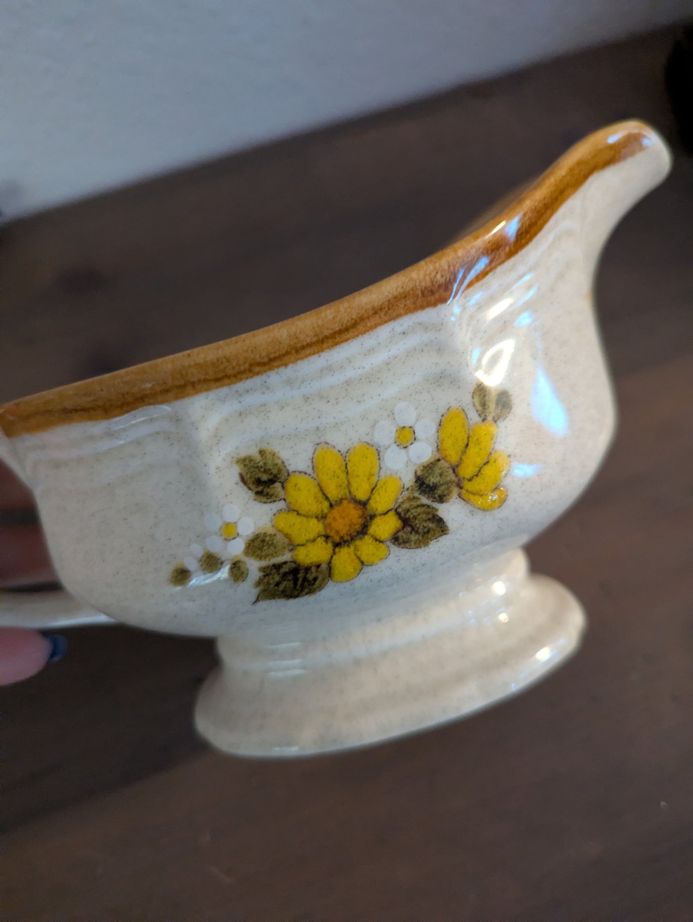 Vtg. Mikasa Sunnyside Stoneware Gravy Boat