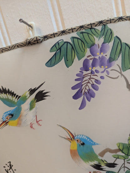 Vtg. Asian Hand-Painted Silk Wall Hangings