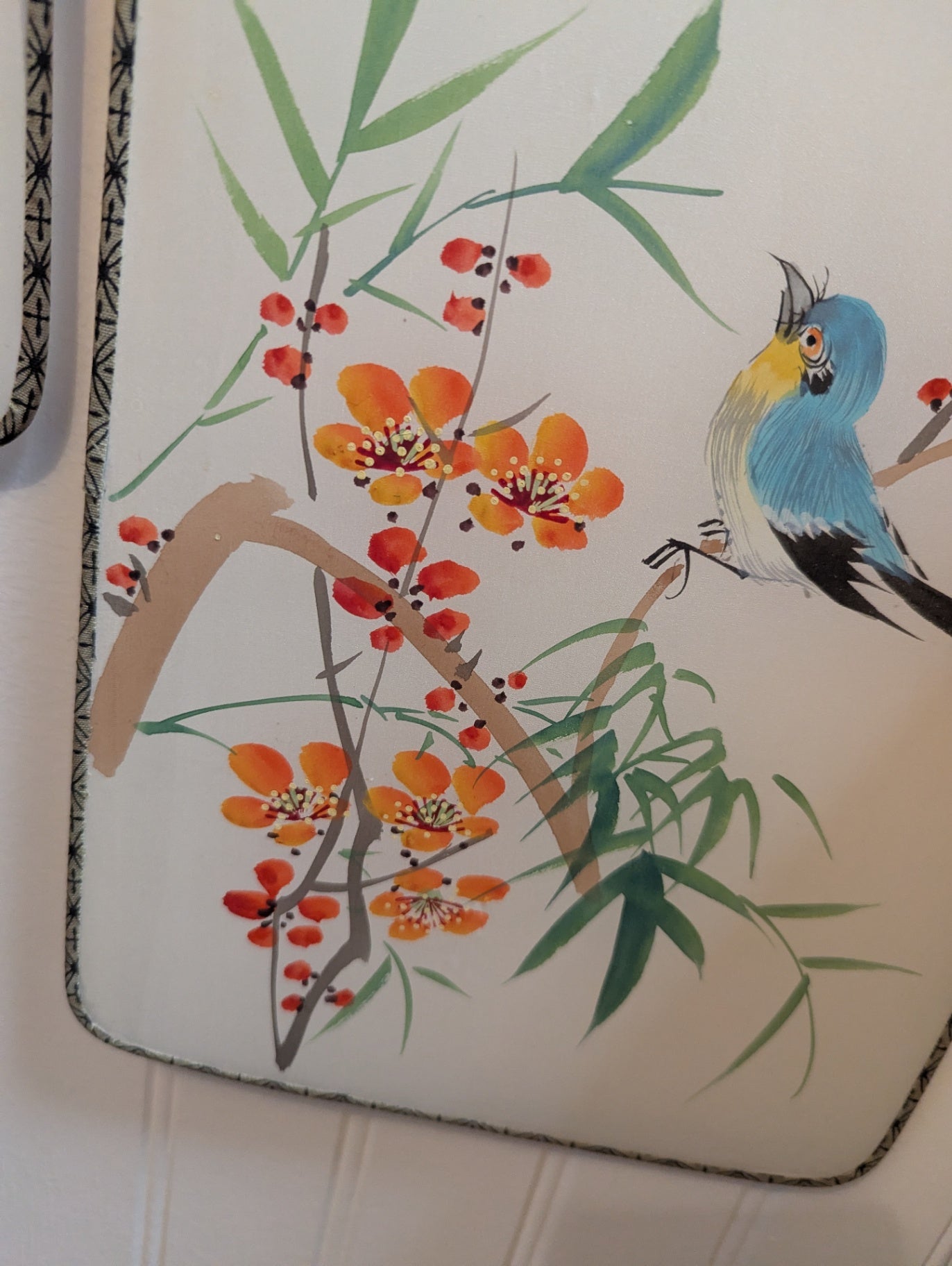 Vtg. Asian Hand-Painted Silk Wall Hangings