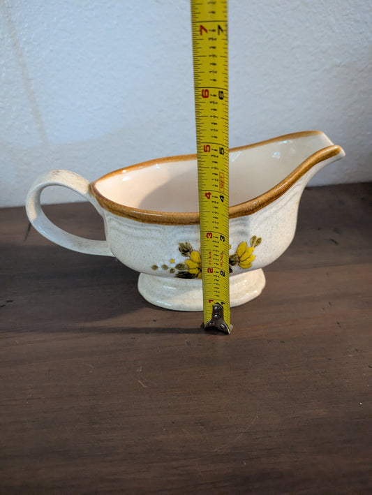 Vtg. Mikasa Sunnyside Stoneware Gravy Boat