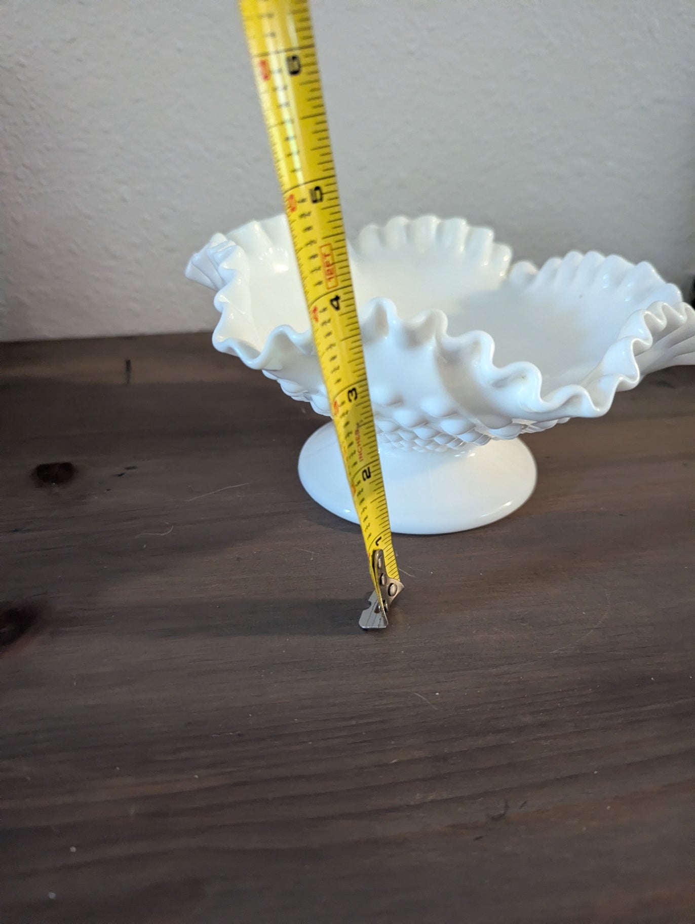 1950's Fenton Milk Glass Ruffled Bowl