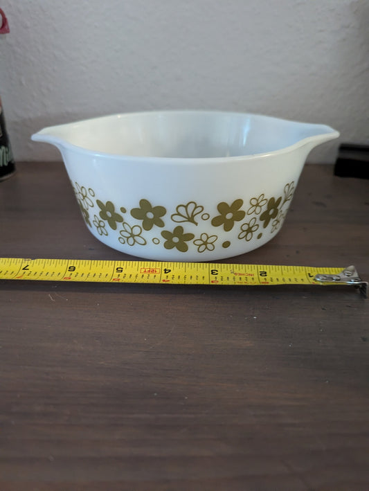 Vtg. Pyrex Crazy Daisy Casserole Dish