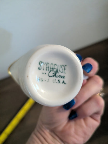 Vtg. Syracuse China Porcelain Creamer w/Gold Trim