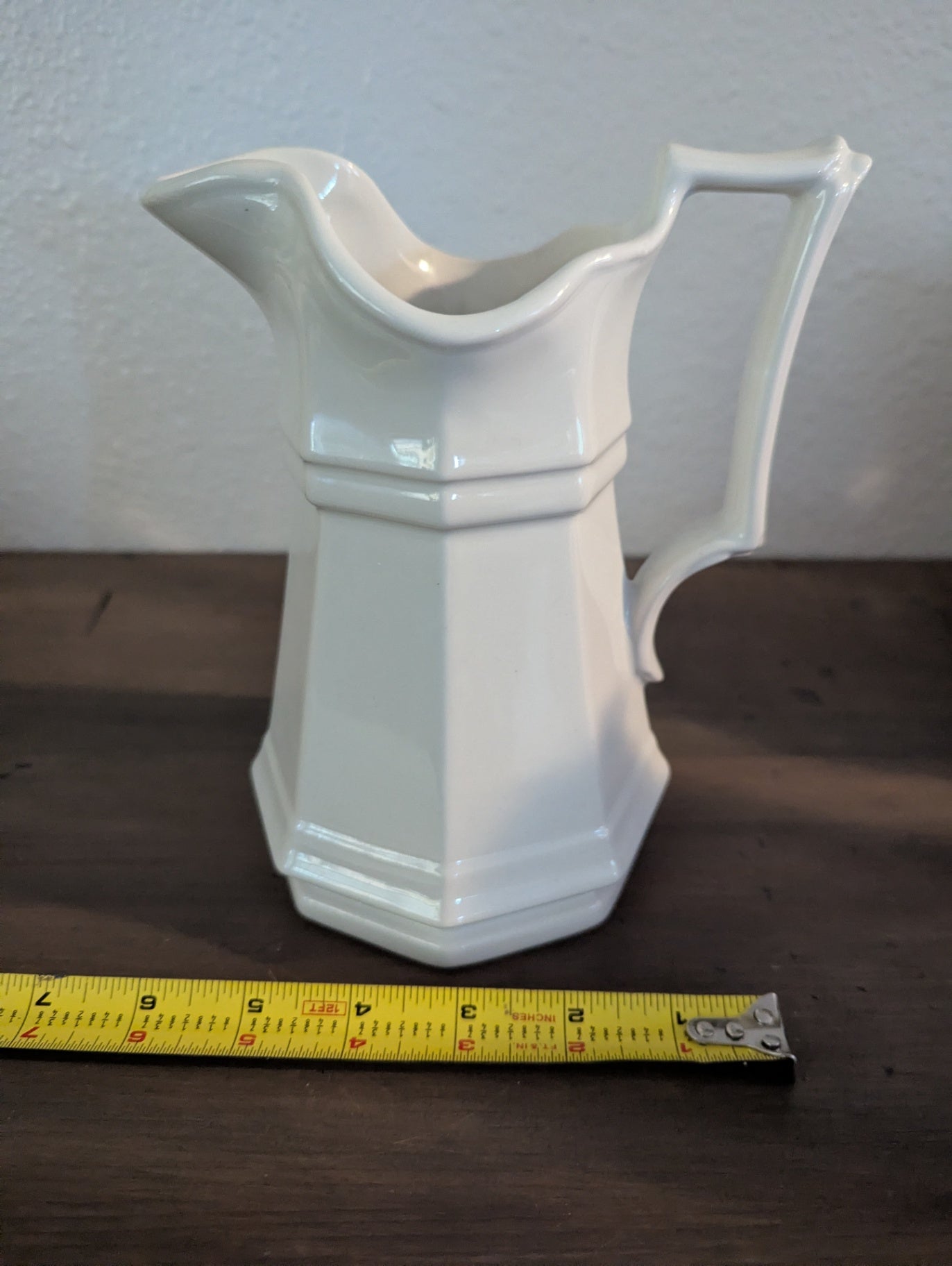 Vtg. Red Cliff Ironstone White Pitcher 