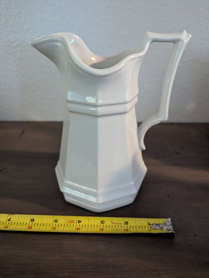 Vtg. Red Cliff Ironstone White Pitcher 