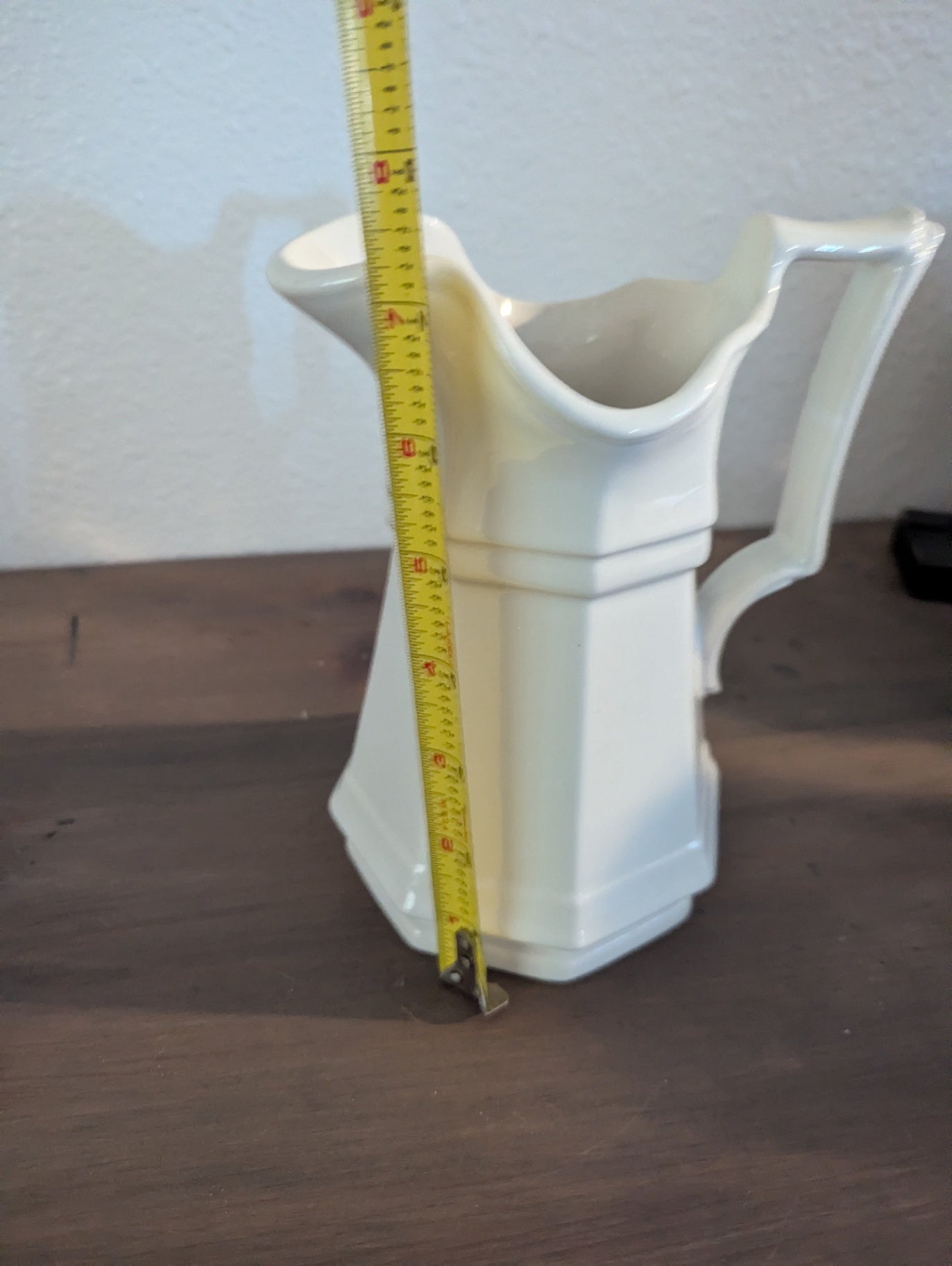 Vtg. Red Cliff Ironstone White Pitcher 
