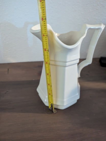 Vtg. Red Cliff Ironstone White Pitcher 