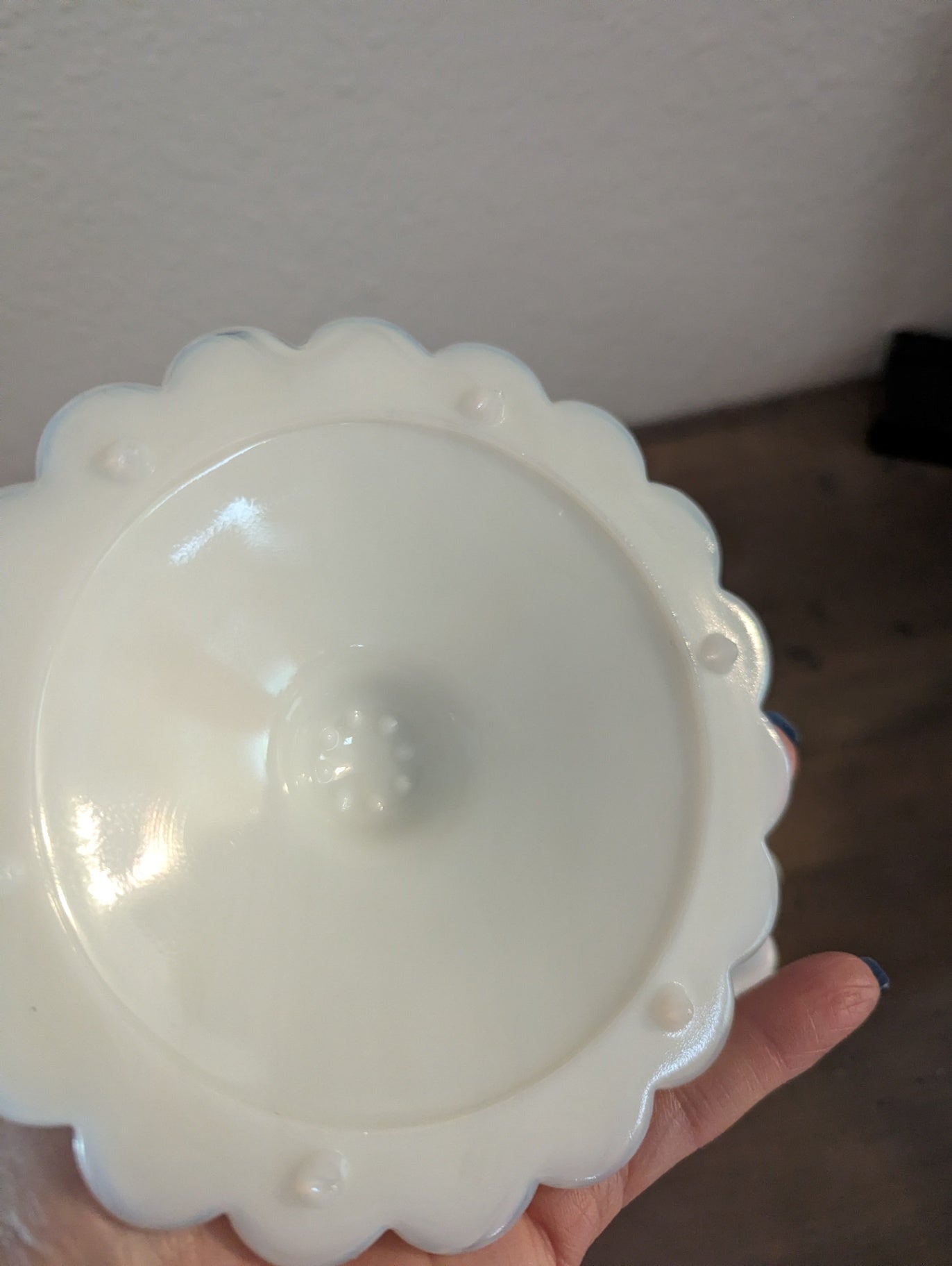 RARE Fenton Lg. Hobnail Milk Glass Covered Dish