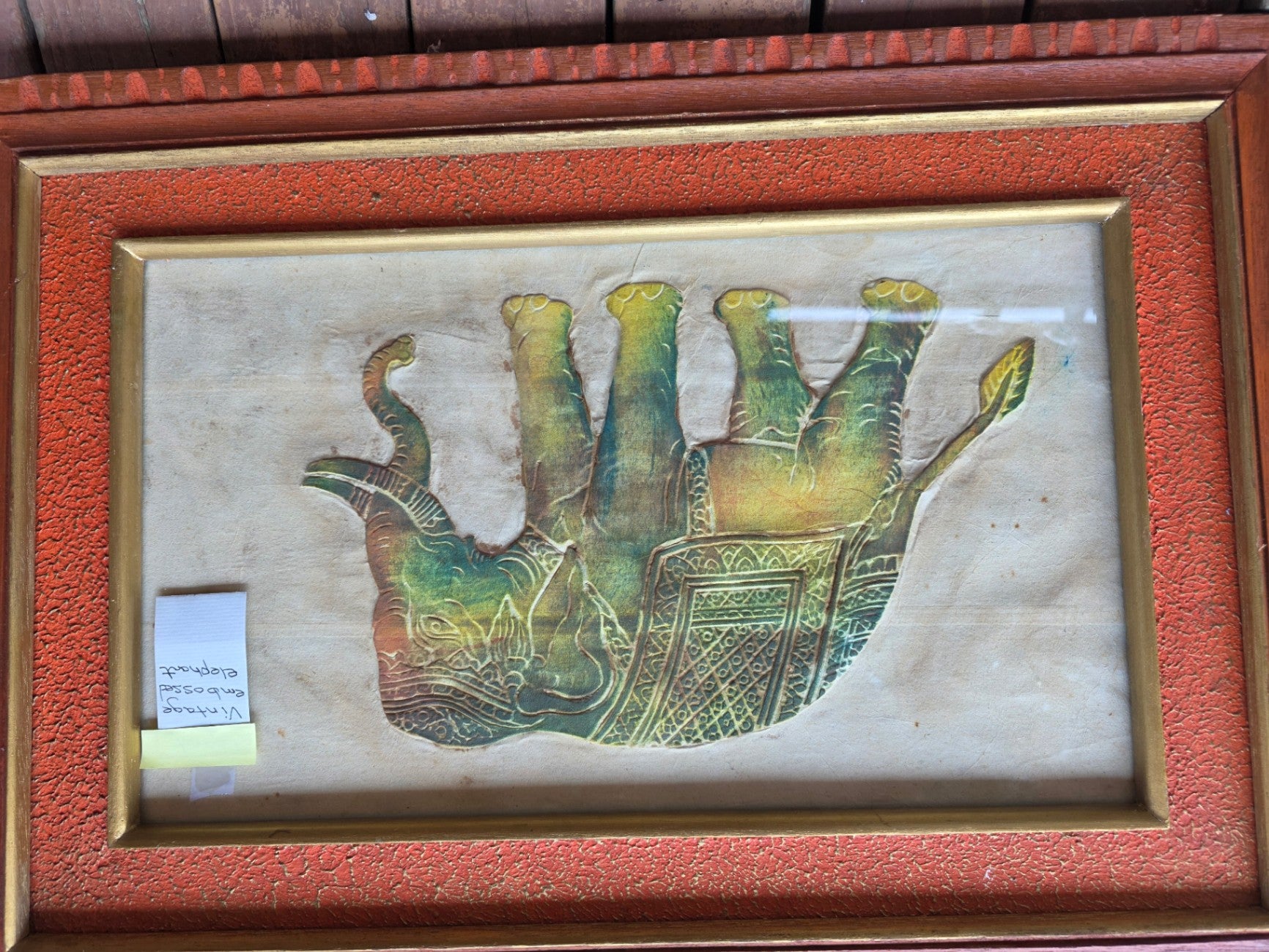 Artwork vintage embossed elephant.