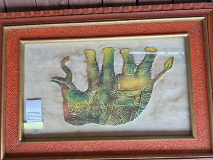 Artwork vintage embossed elephant.