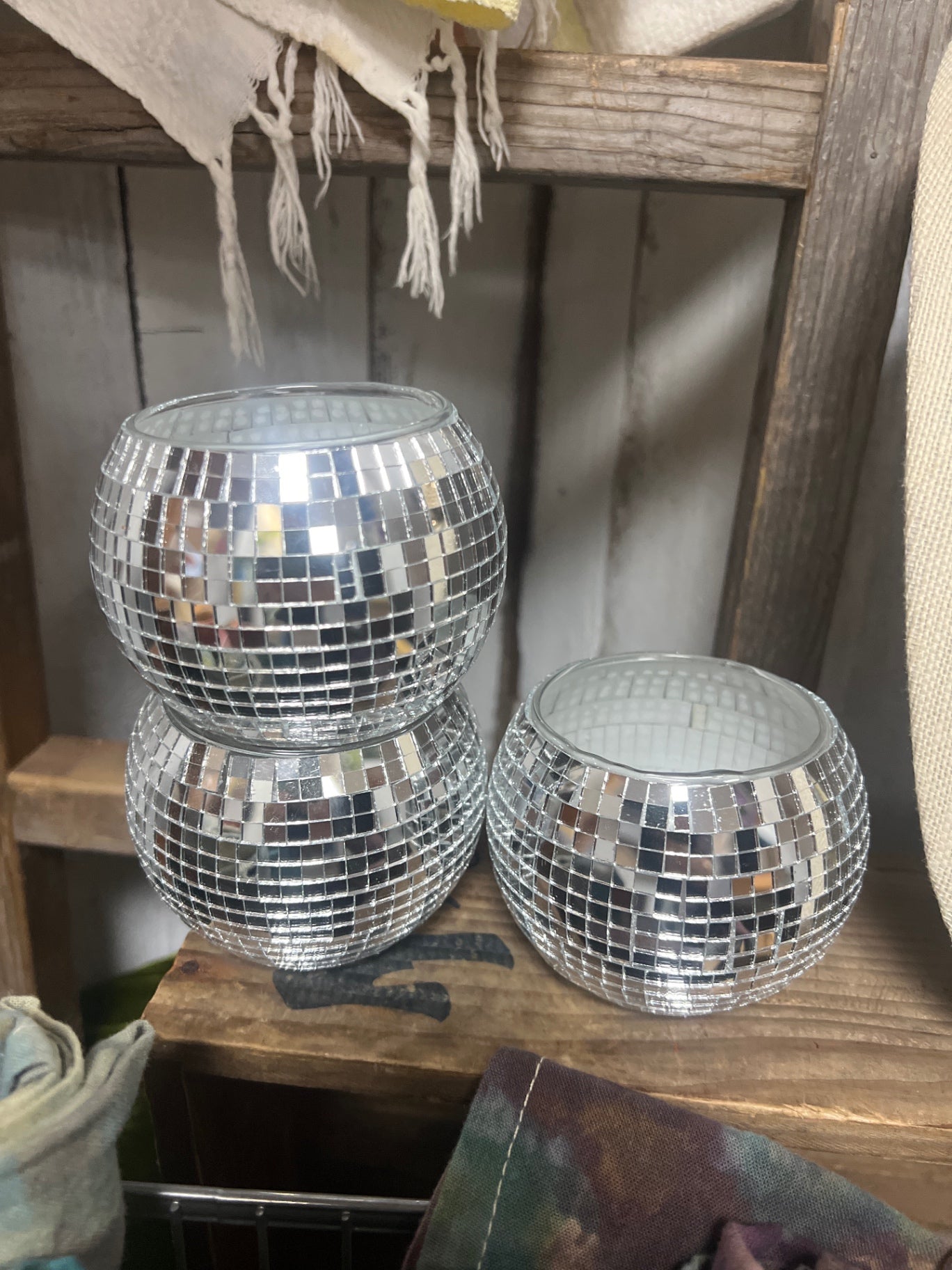 Disco Ball glass holders 