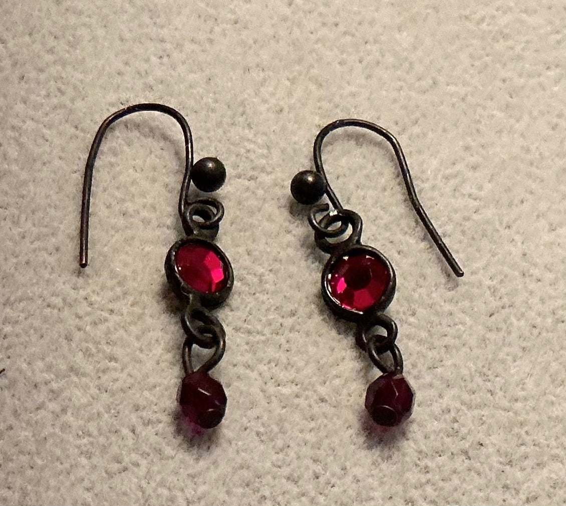 Red Crystal  Earrings 