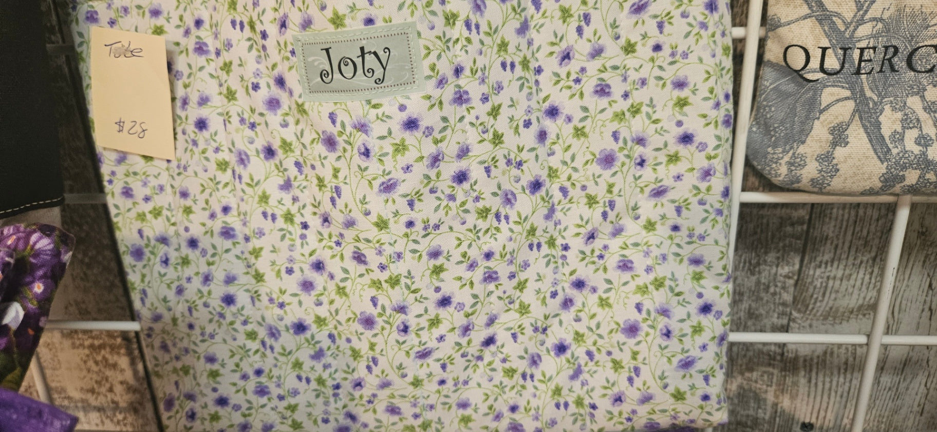Small tote, purple flowers