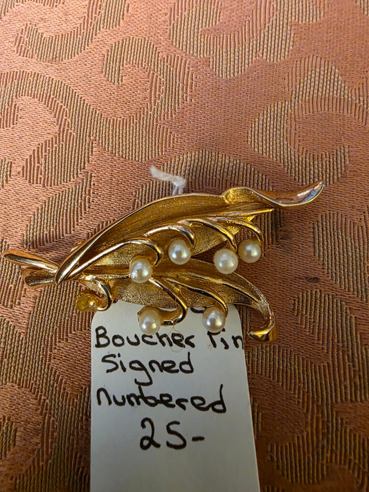 Jewelry BOUCHER SIGNED NUMBERED PIN.