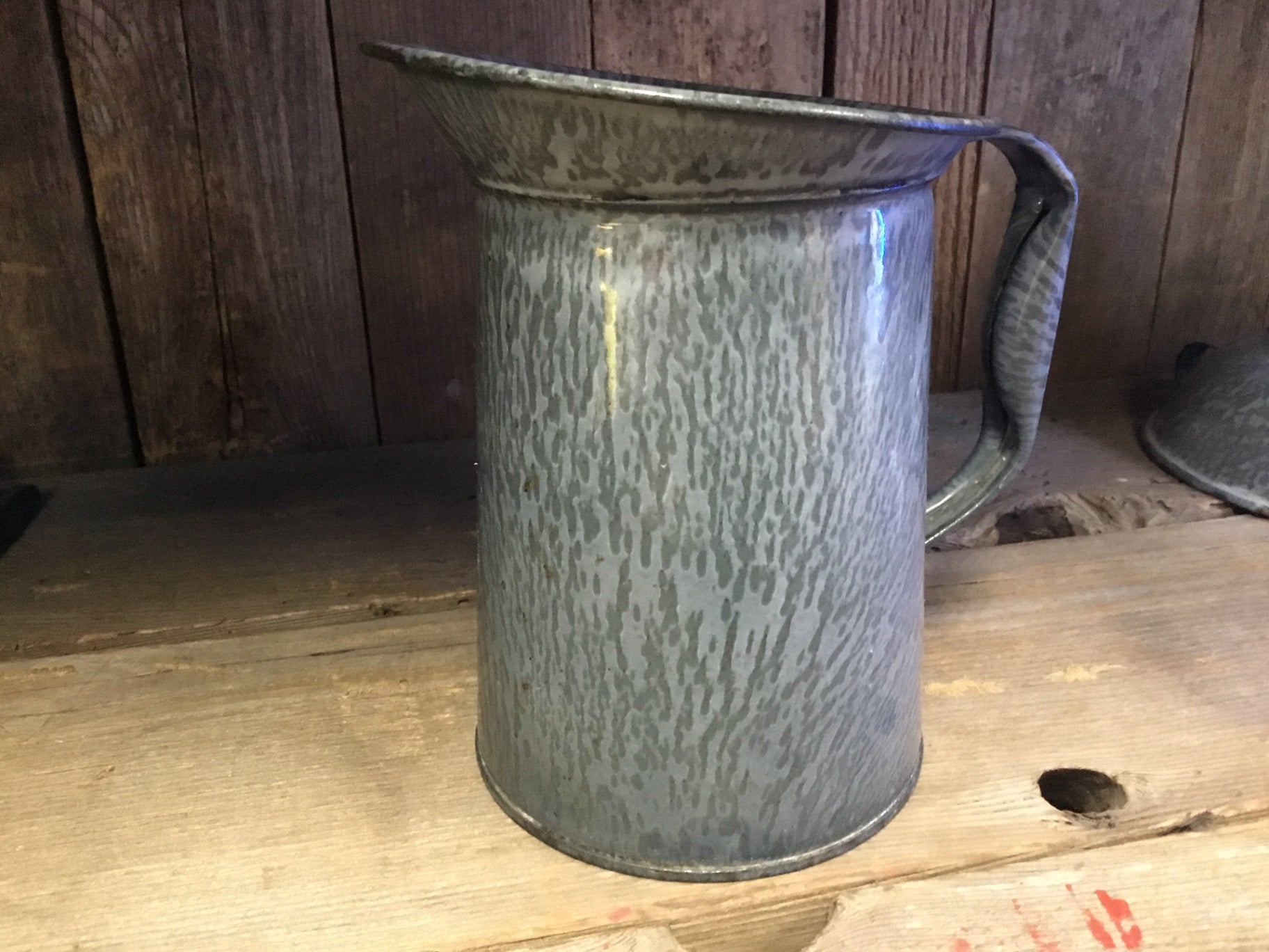 Vintage 6 1/2” granite ware pitcher
