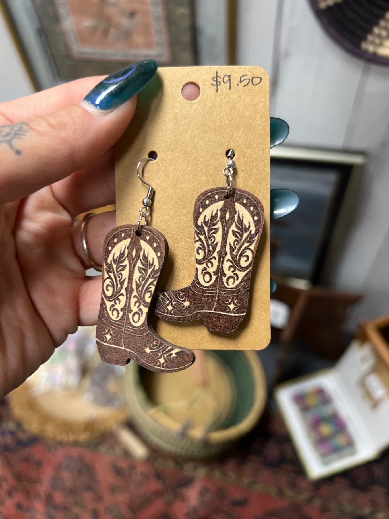Accessories cowboy boot earrings 