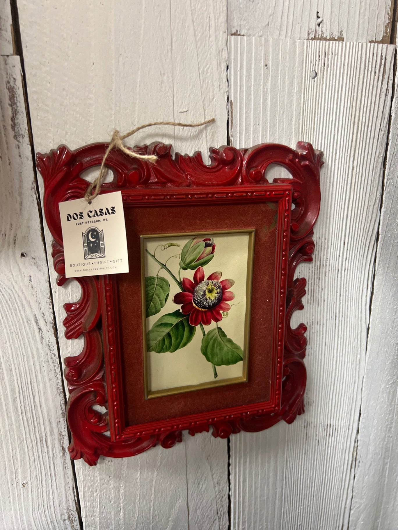 Decorative Red Frame & Flowers