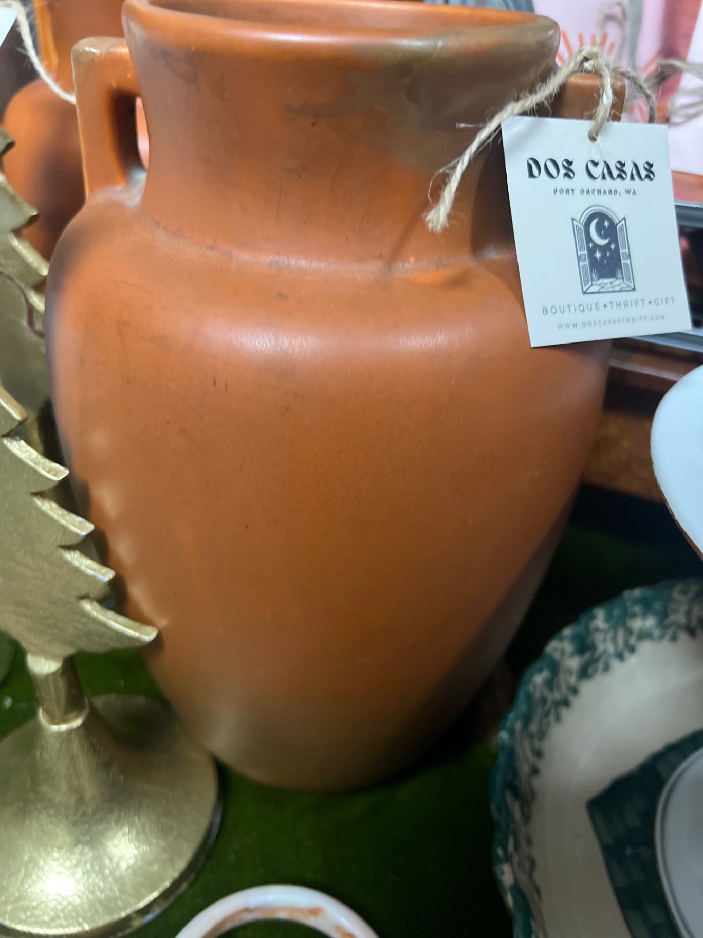 Roseville Rosecraft Burnt Orange 1920 Vintage Art Pottery Ceramic Vase 