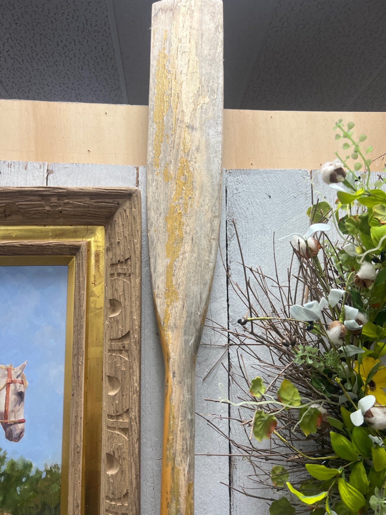 Home Decor Yellow Oar Wooden