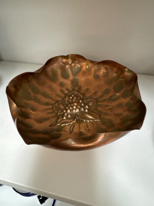 Gregorian hammered copper dish