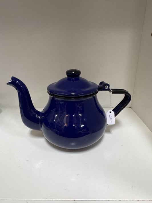 Tiny blue enamelwere teapot