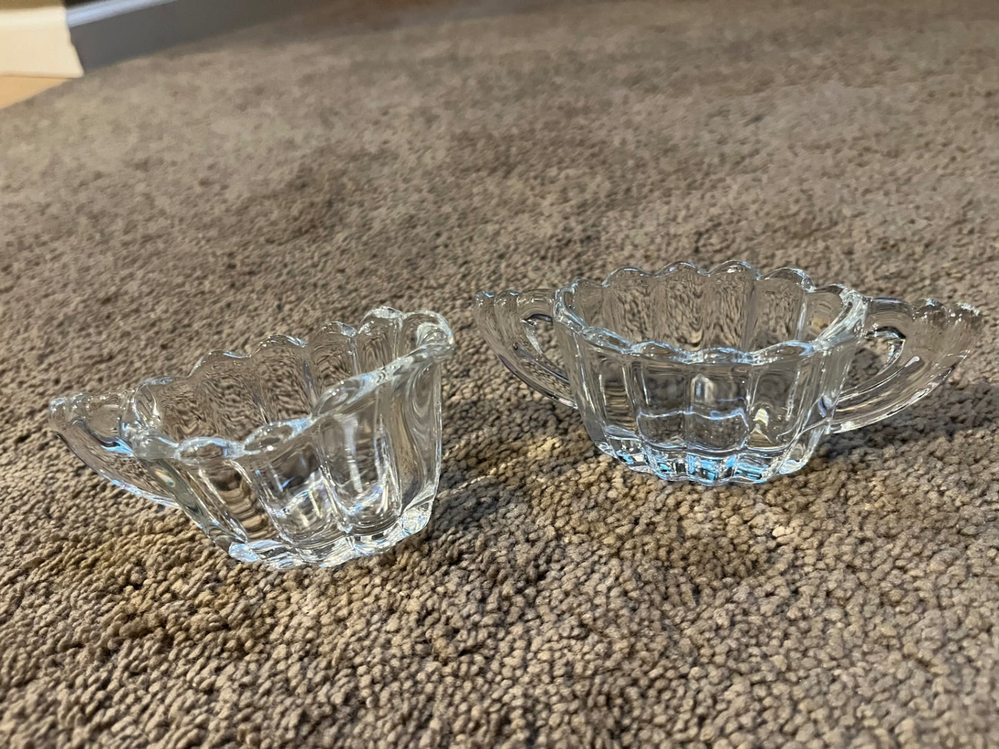 Heisey Glass 'Crystolite' Mini Cream and Sugar