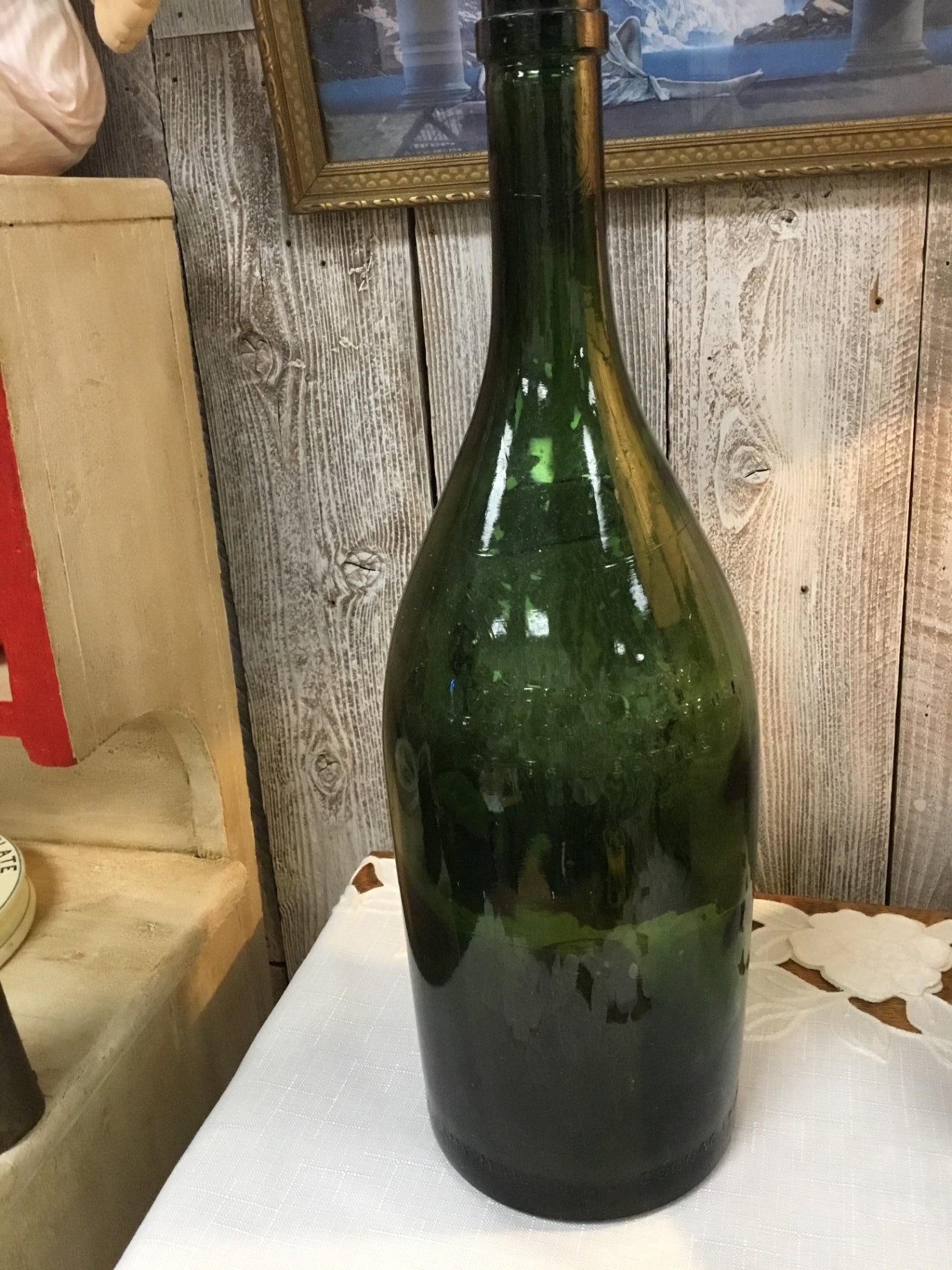 Vintage 19” E. Rely Martin & Co. French cognac bottle