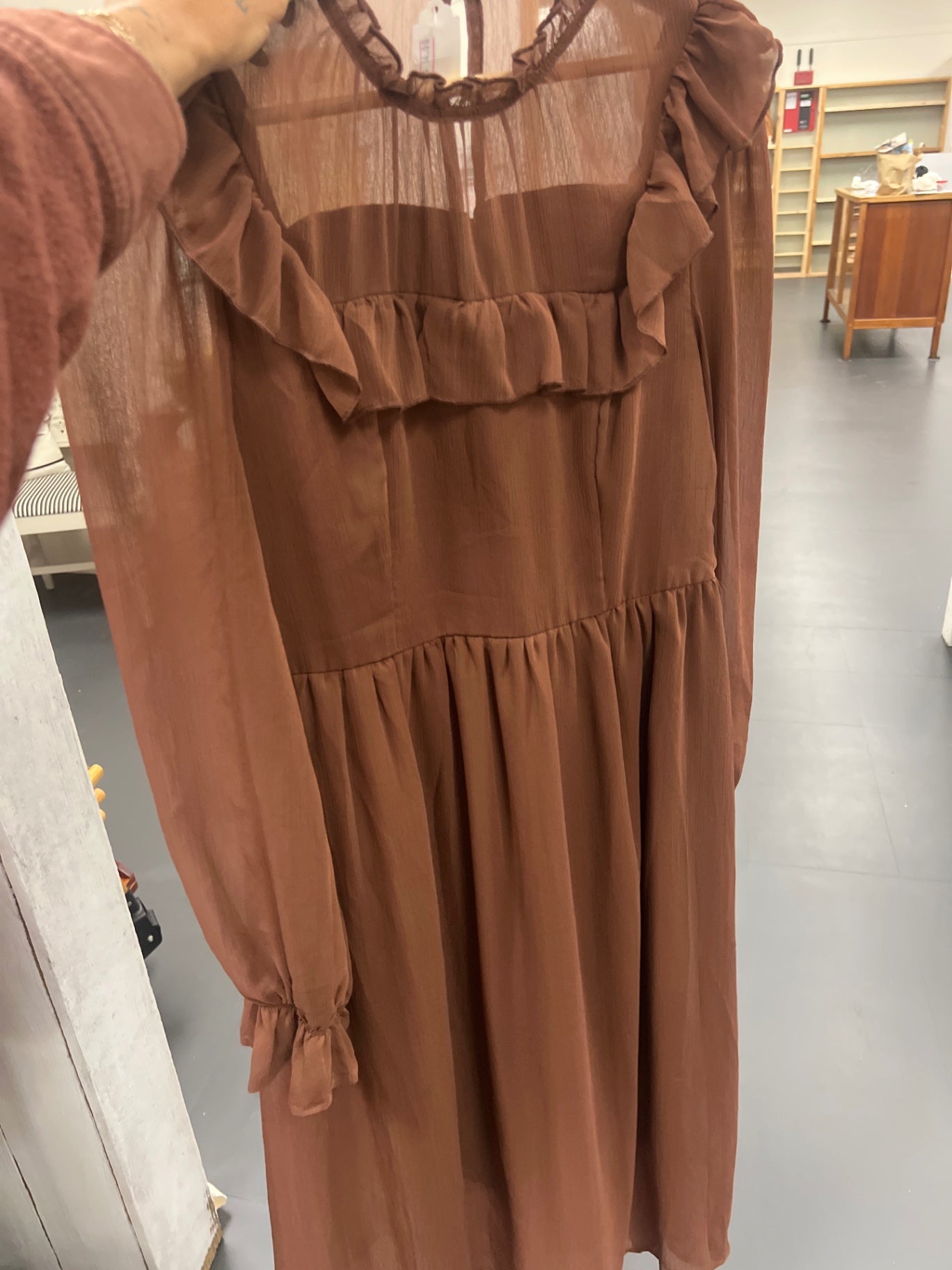 Brown Dress long sleeve 