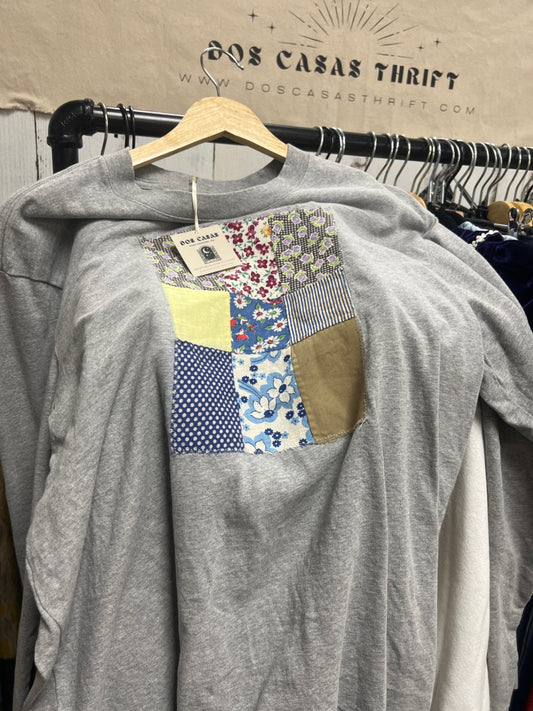 Handmade quilt grey long sleeve 