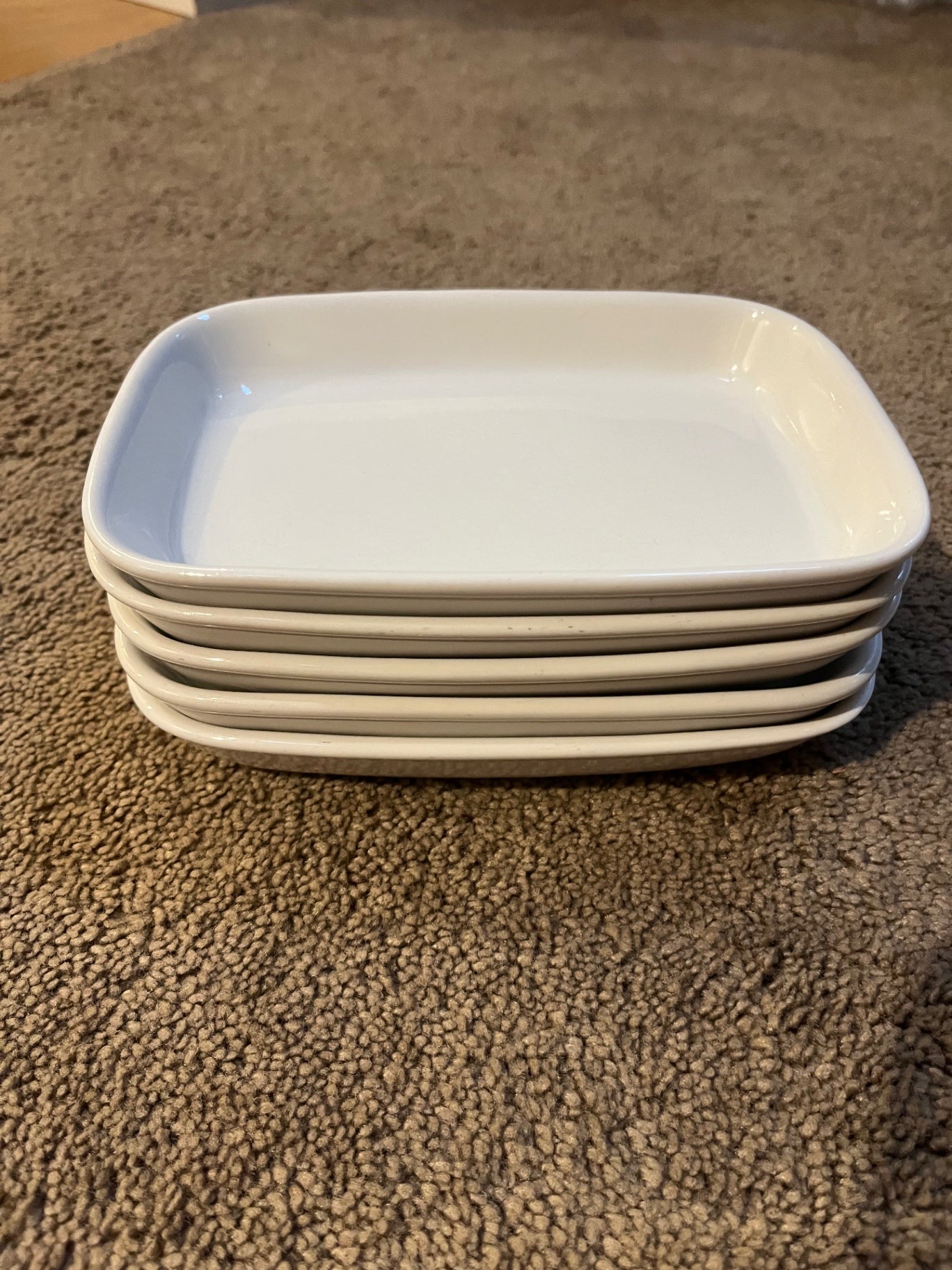 Set of 5 White Vintage Hall Snack Plates