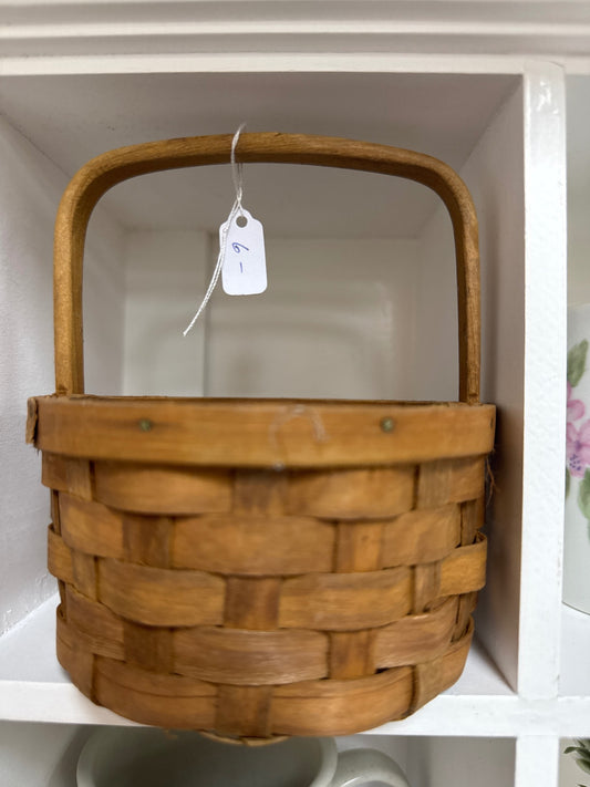 Small split wood handled basket
