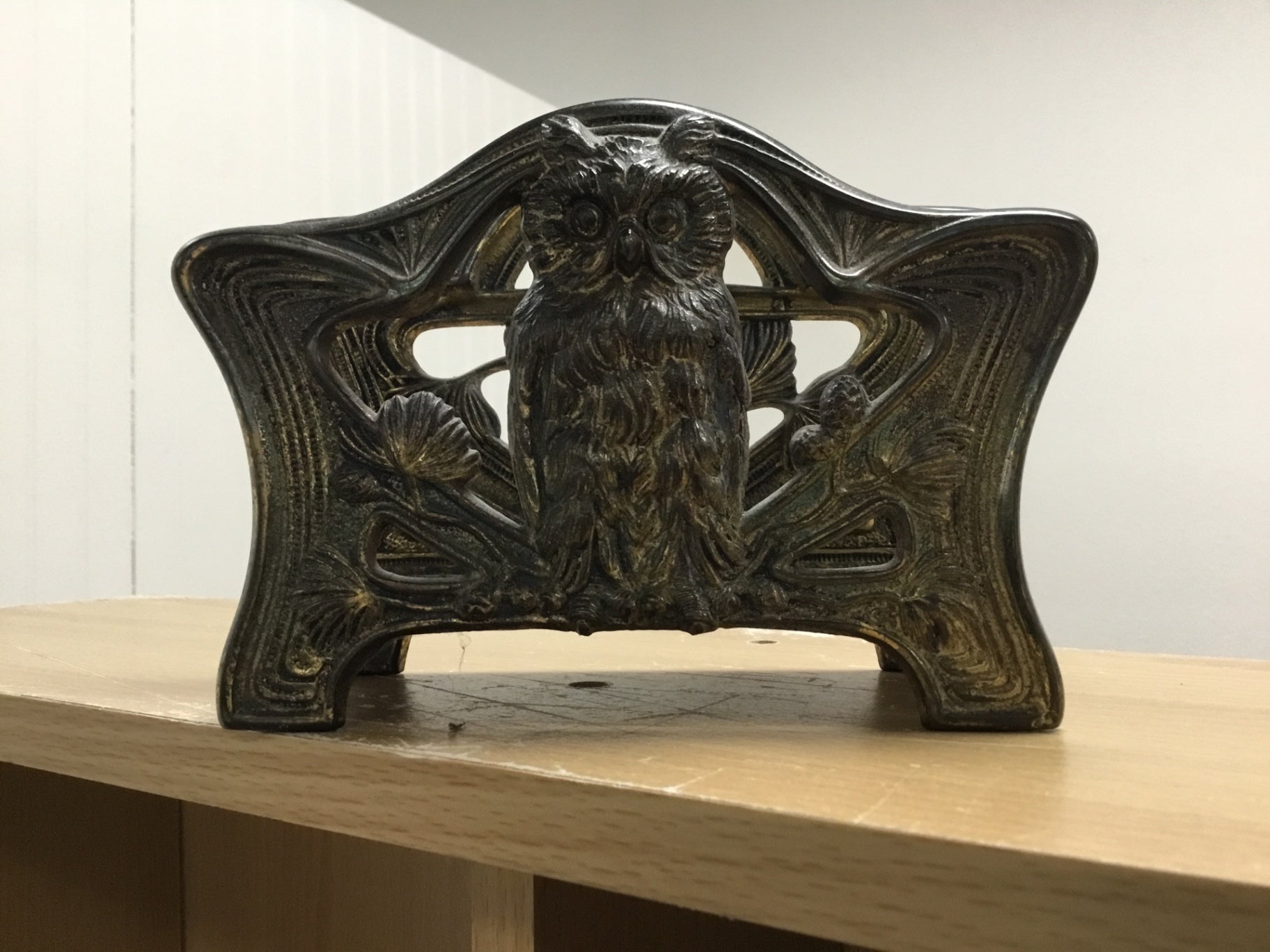 Art Nouveau Owl, H.L. Judd CO, letter holder