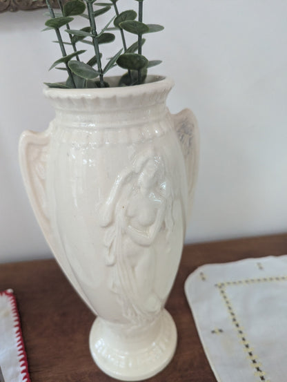 Vtg. Neoclassical Vase with Woman Relief 