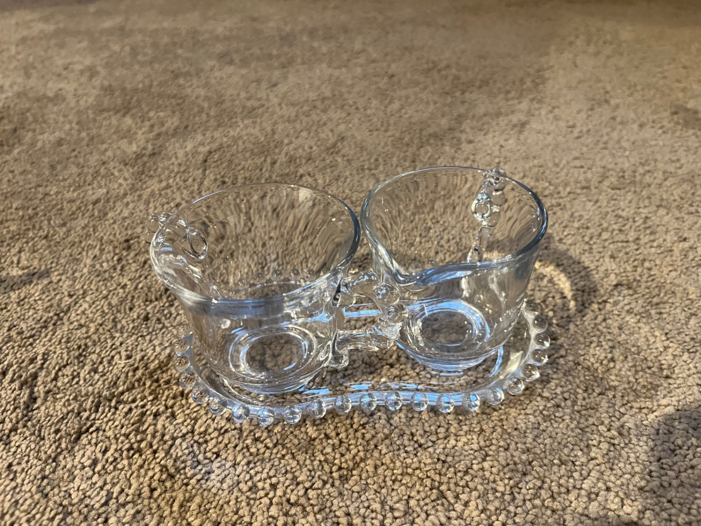 Candlewick Cream and Sugar w/tray