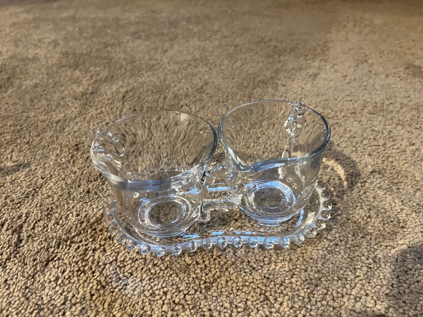 Candlewick Cream and Sugar w/tray