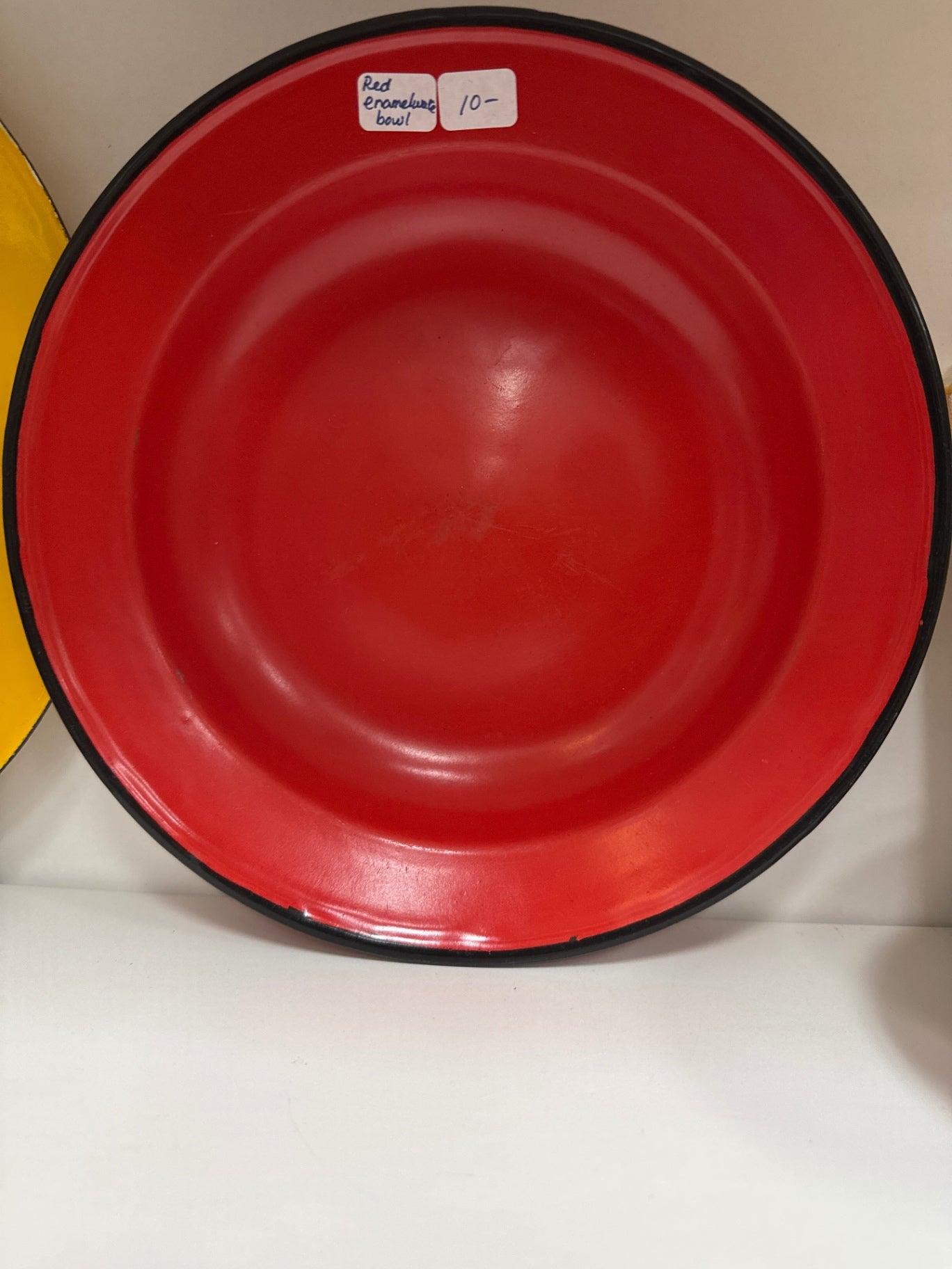 Red enamel were plate