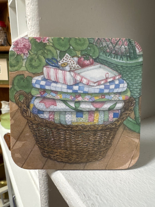 Sewing basket, coaster