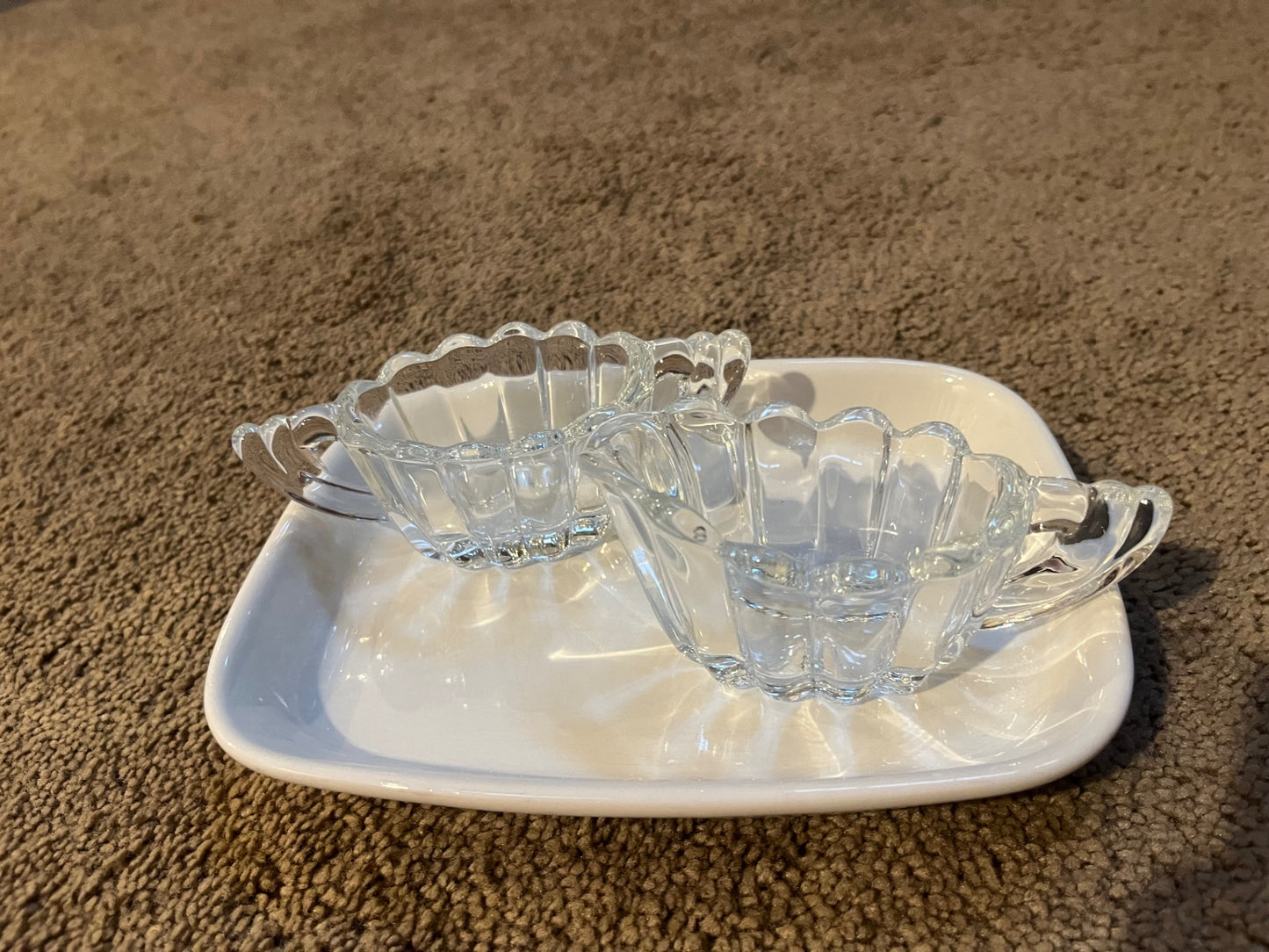 Heisey Glass 'Crystolite' Mini Cream and Sugar