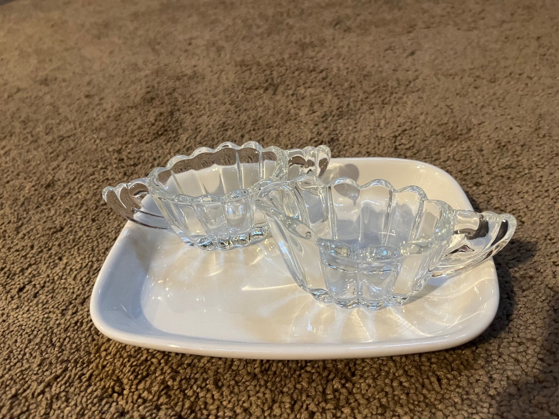 Heisey Glass 'Crystolite' Mini Cream and Sugar
